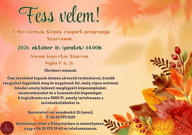 Fess velem! – A Női Formák Színek csoport programja a Városi Könyvtárban!